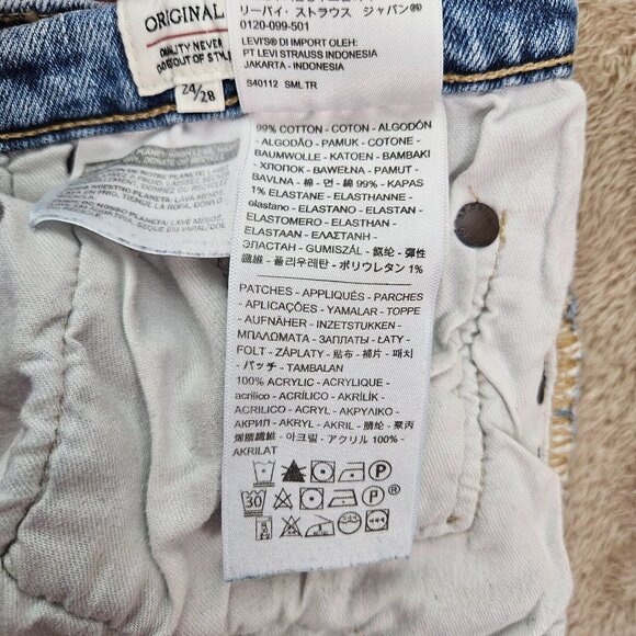 Levi's Made & Crafted Big E 501 Jeans Blue Denim Women's Size 24x28 Button Fly - Picture 10 of 16